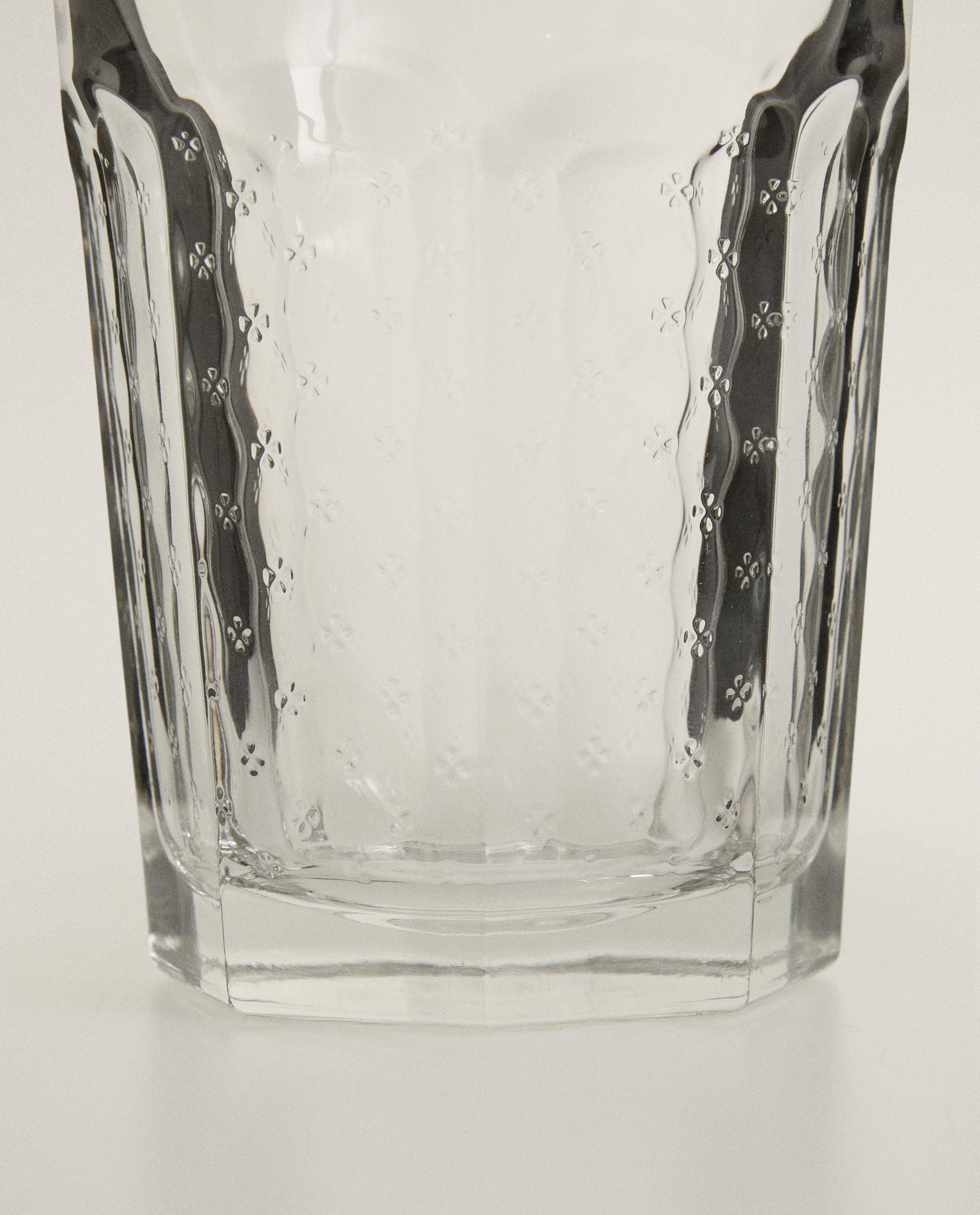 RAISED FLORAL DESIGN GLASS TUMBLER product thumbnail 6