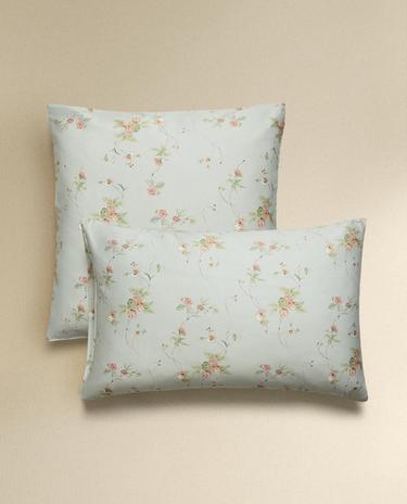 FUNDA ALMOHADA SATÉN RAMAS FLORALES (300 HILOS)