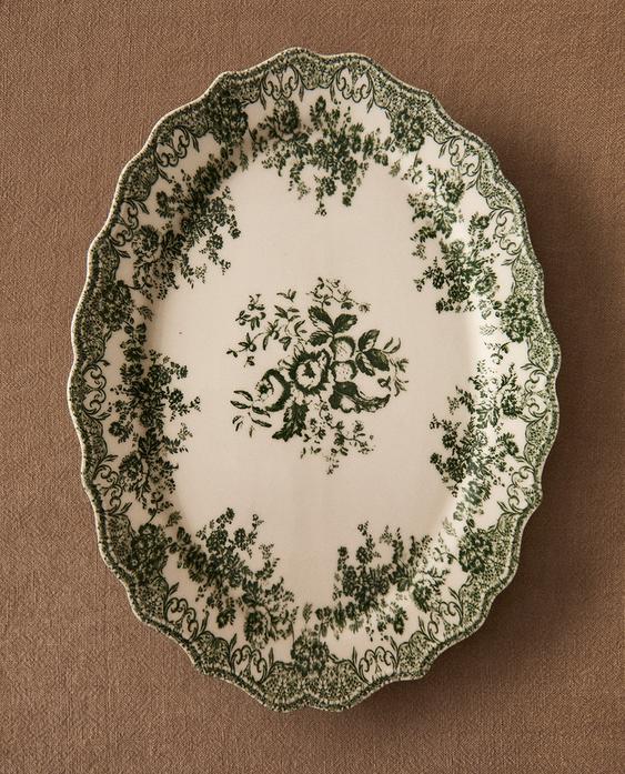 Floral Earthenware Serving Dish
