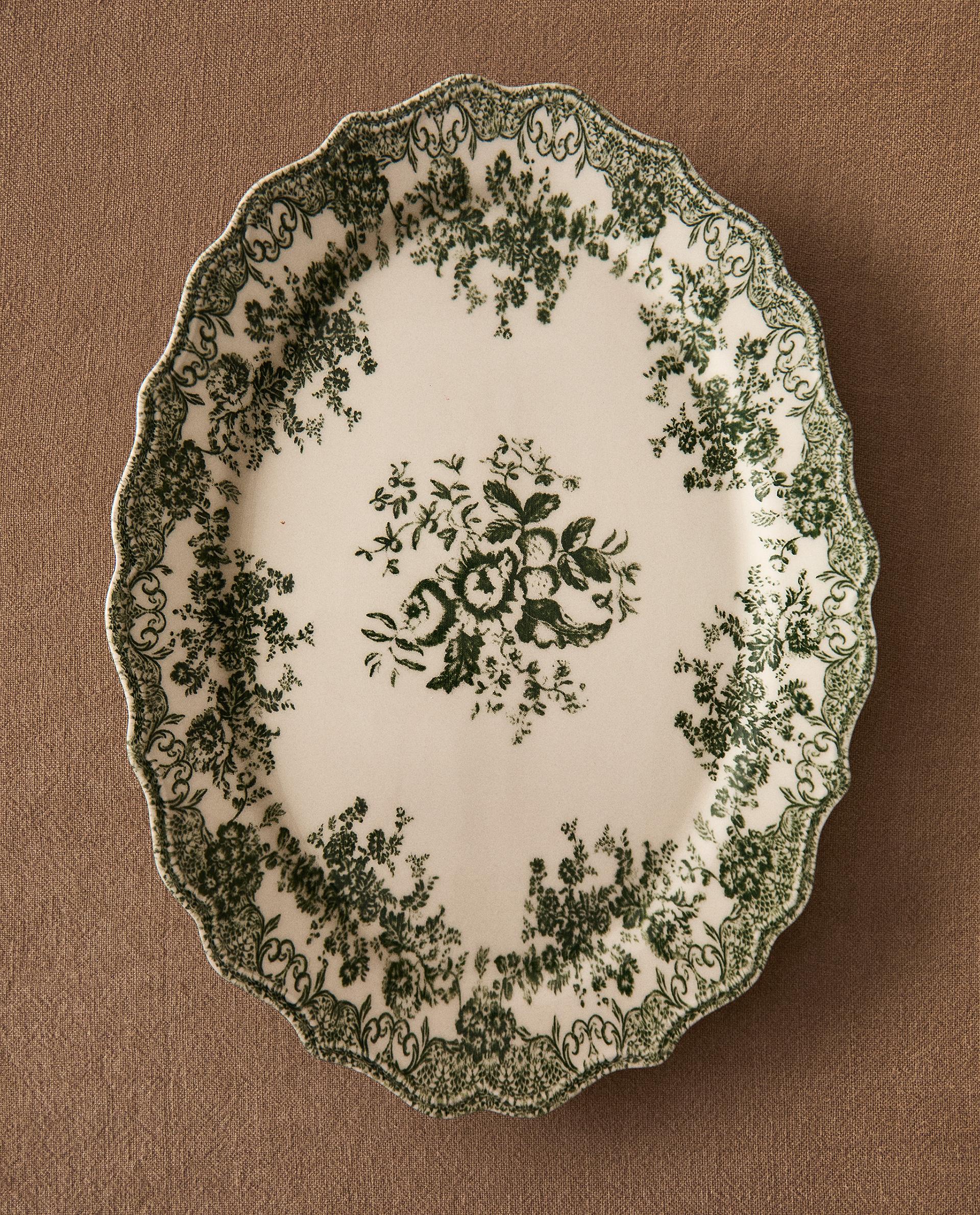 FLORAL EARTHENWARE SERVING DISH | Zara Home