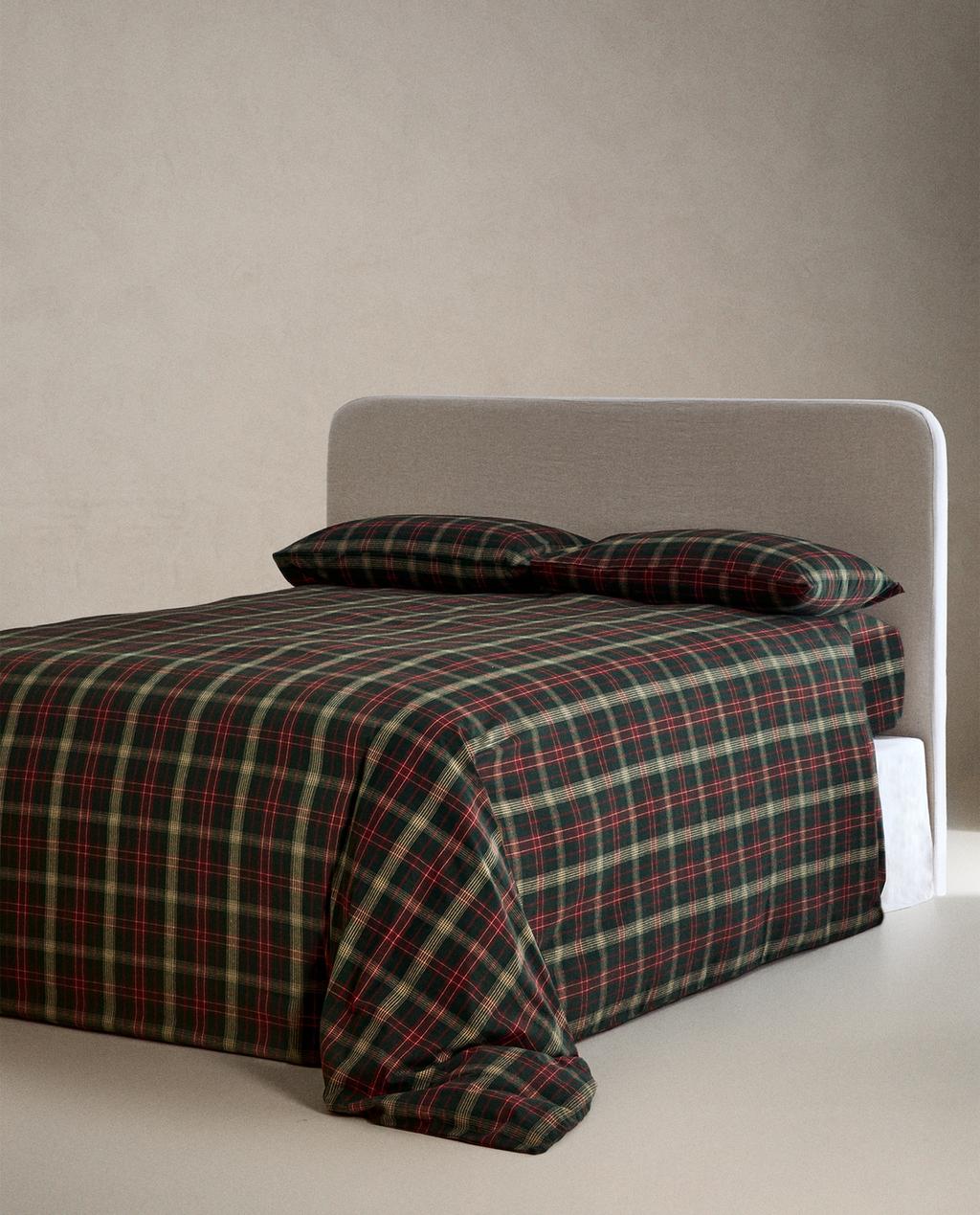 CHRISTMAS TARTAN CHECK FLANNEL FITTED SHEET