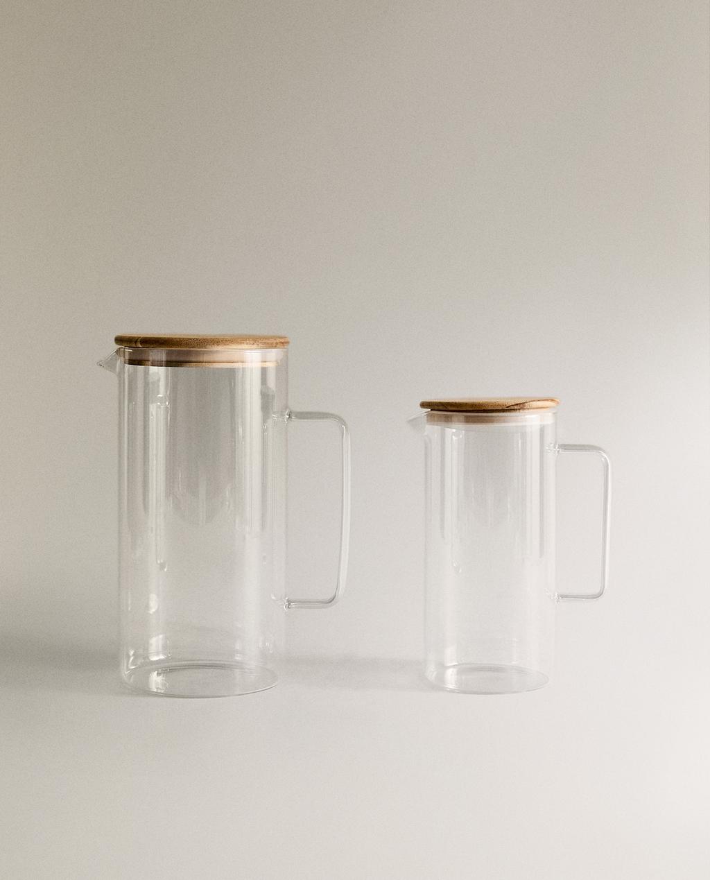 BOROSILICATE GLASS PITCHER WITH LID