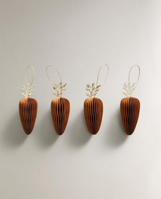 PACK OF DECORATIVE PAPER CARROT DECORATIONS (PACK OF 2)