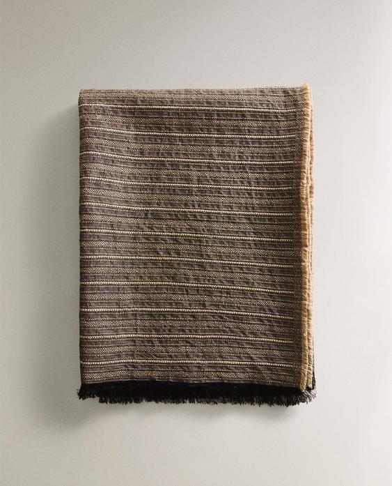 COTTON AND LINEN BLANKET