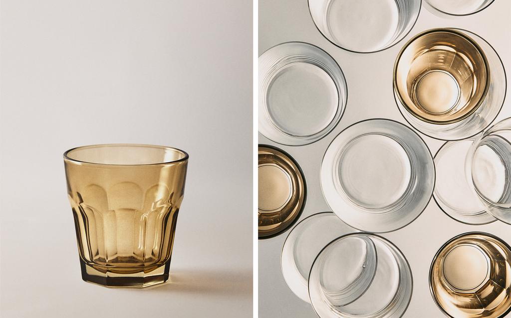 كوب قهوة زجاج بتصميم بارز