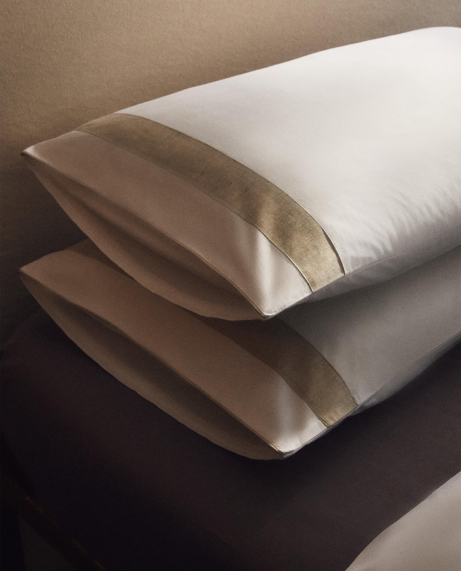 COTTON PILLOWCASE WITH BORDER COTTON PILLOWCASE WITH BORDER