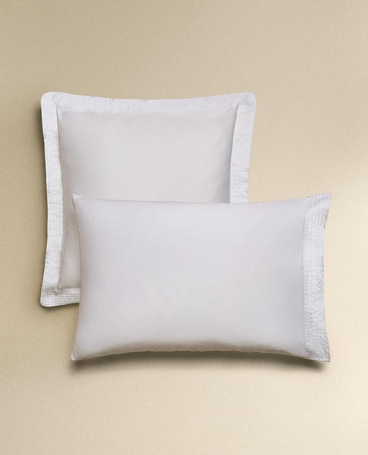 PLEATED COTTON SATEEN PILLOWCASE (400 THREAD COUNT)