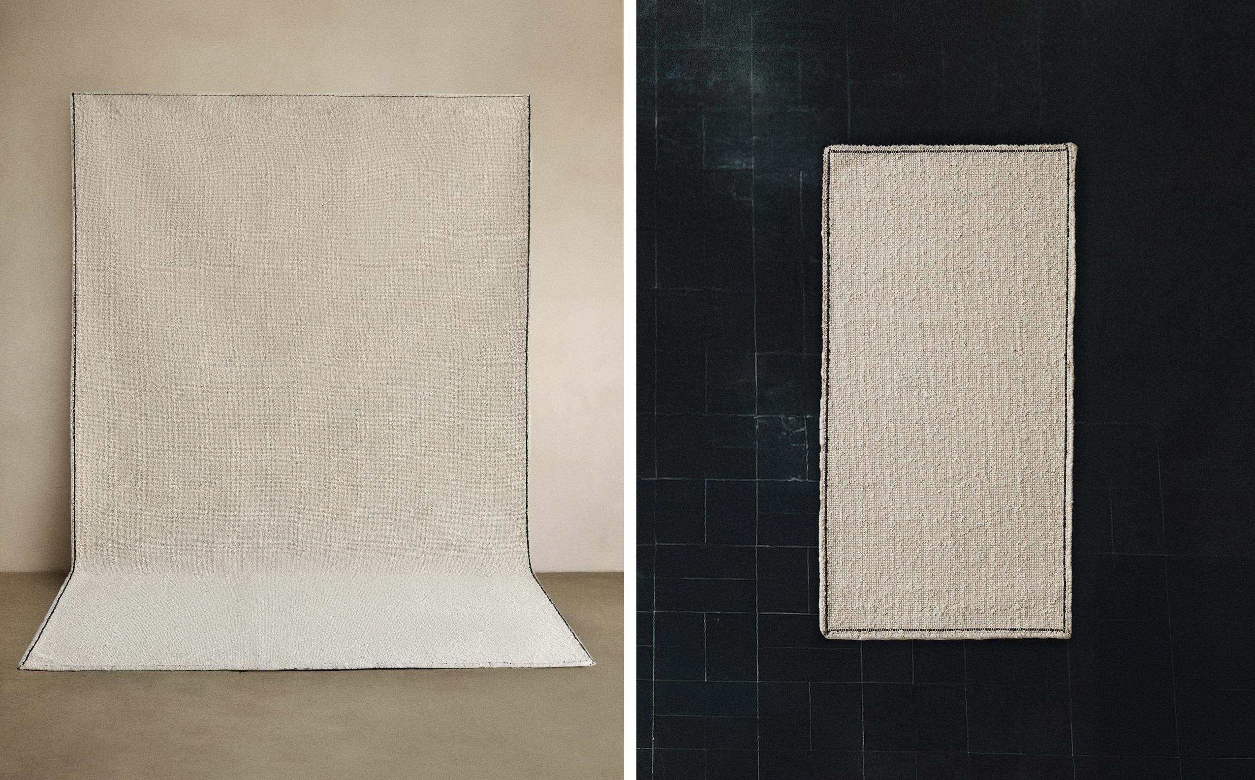 RECTANGULAR BOUCLÉ WOOL RUG