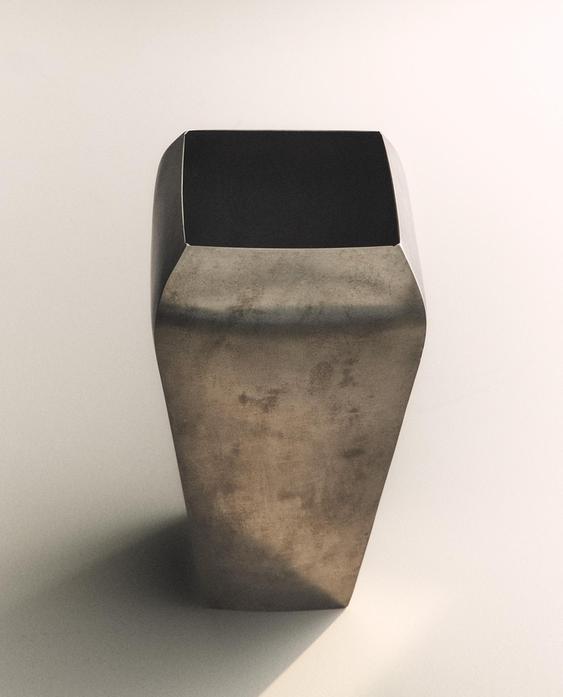 AGED METAL VASE
