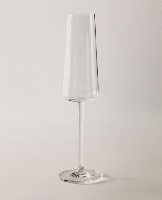 CONICAL CRYSTALLINE FLUTE GLASS