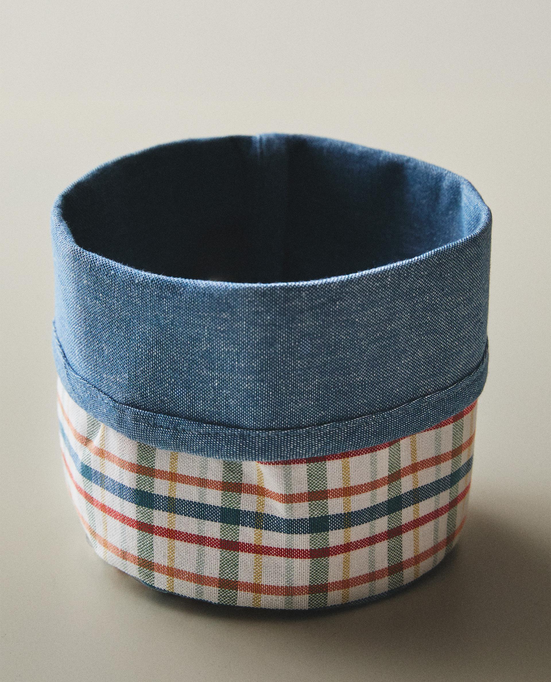 CHECK COTTON BREAD BASKET CHECK COTTON BREAD BASKET