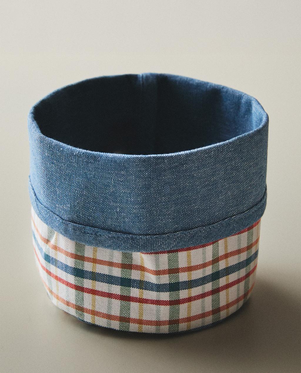 CESTA DE PAN ALGODÓN CUADROS CESTA DE PAN ALGODÓN CUADROS