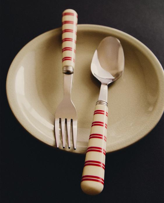 BESTECKSET 4 TEILE GESTREIFTER GRIFF