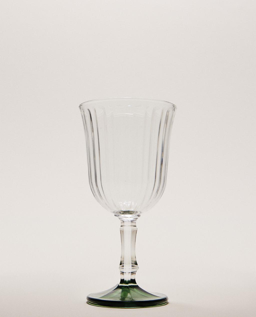 VERRE À PIED RELIEF BASE COLORÉE