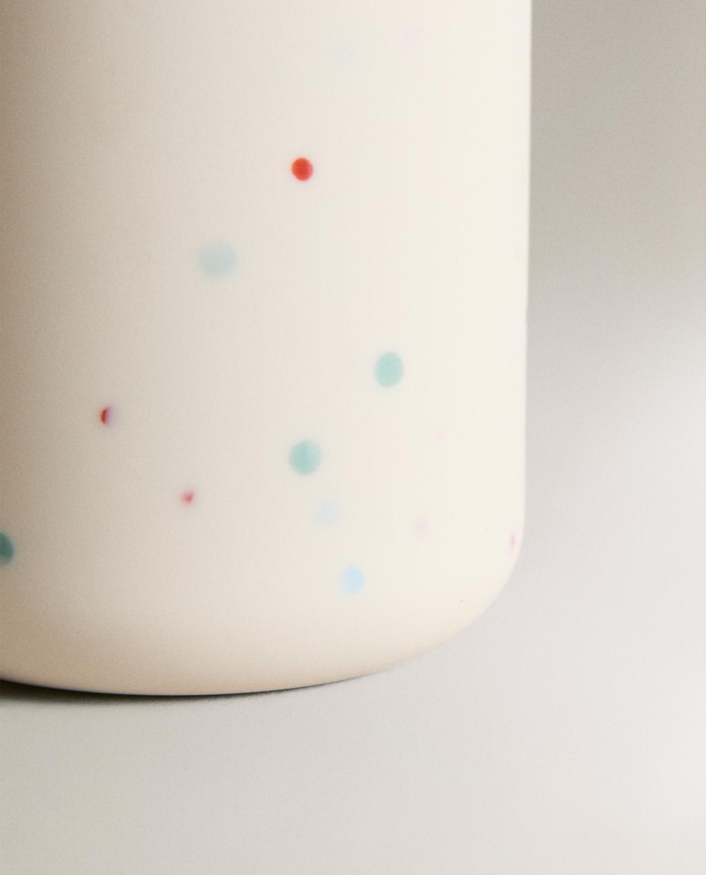 CHILDREN'S POLKA DOT TUMBLER WITH A STRAW