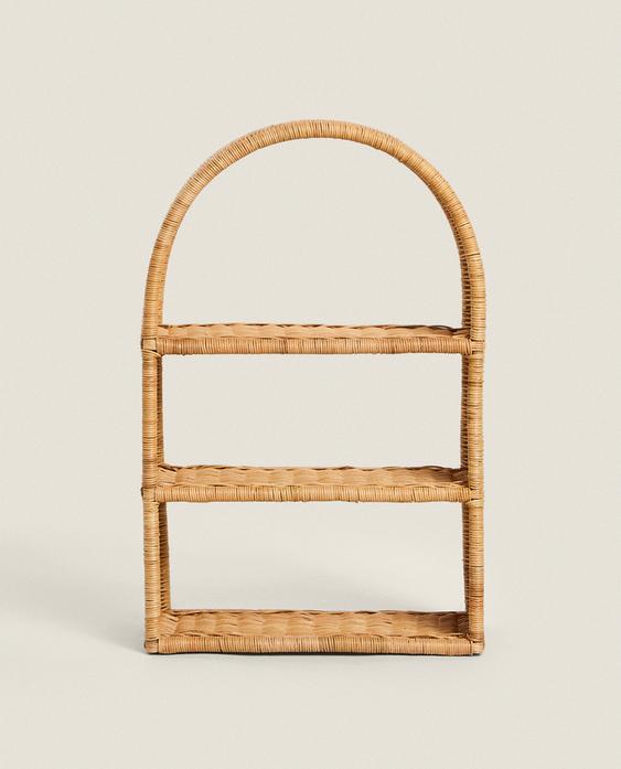 KIDS' OVAL RATTAN SHELVING UNIT