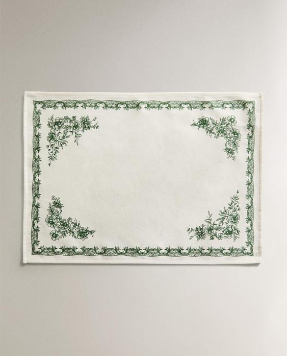 프린트 새틴 테이블 매트