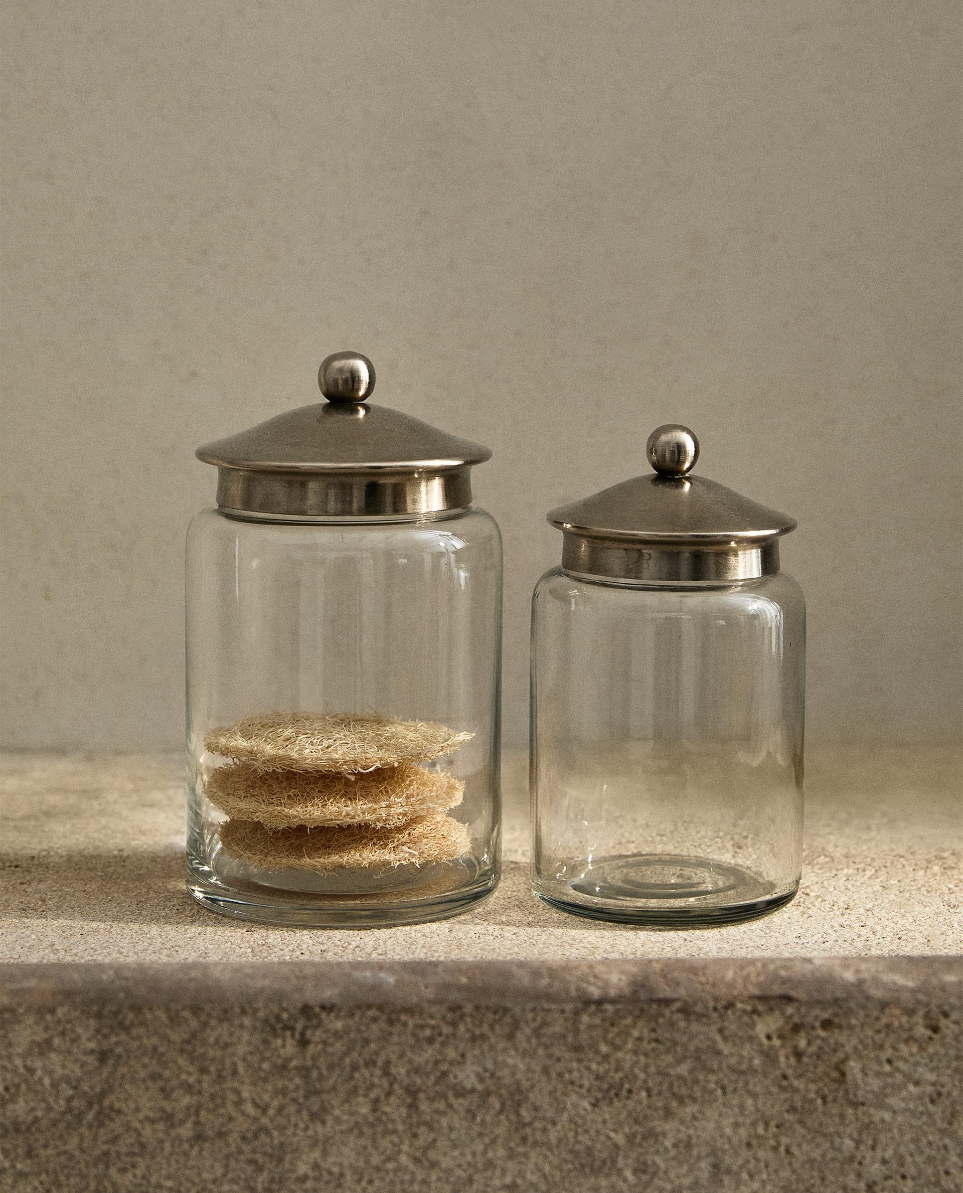 BATHROOM JAR WITH METAL LID