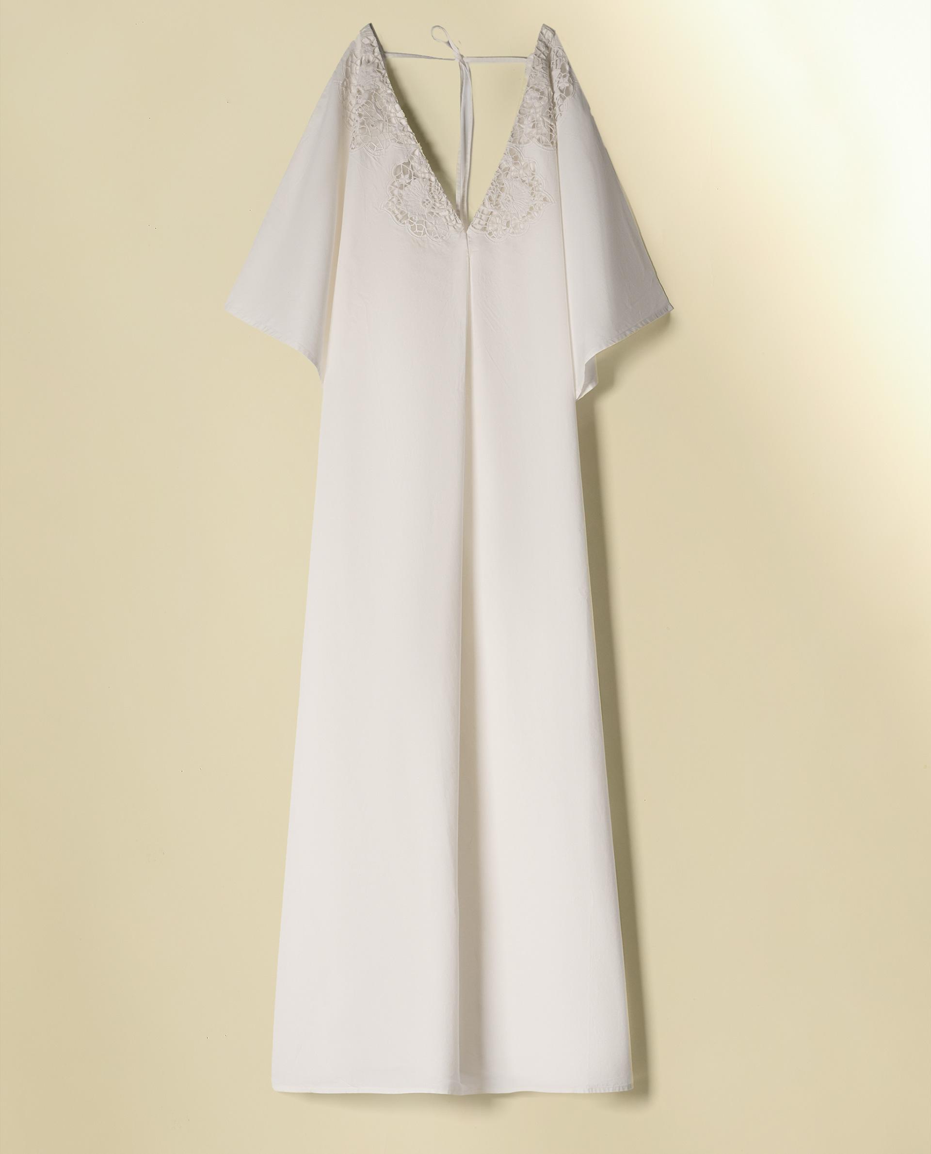 レース デコレーションバンド コットン ロングドレス | Zara