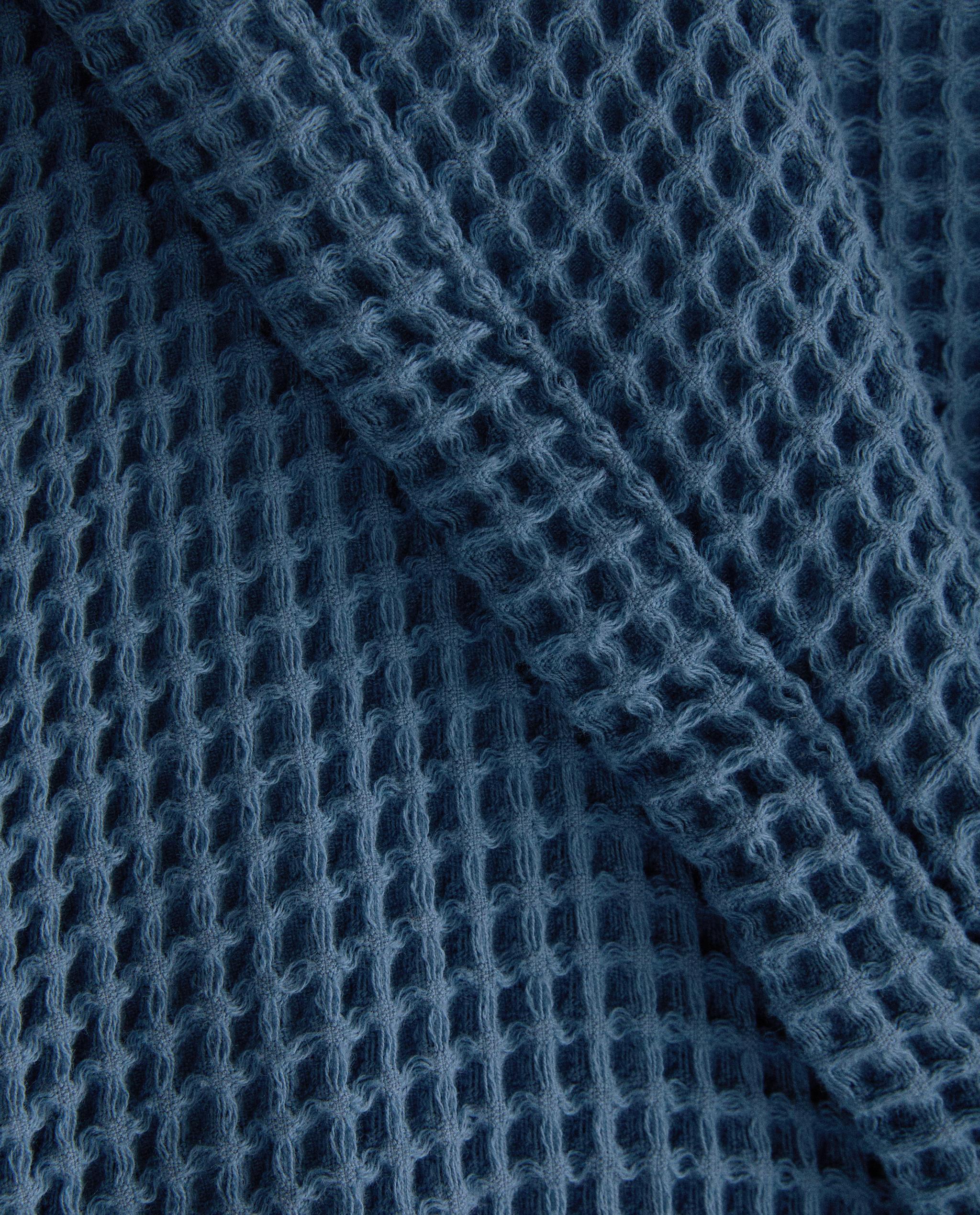 COTTON WAFFLE-TEXTURE BATHROBE