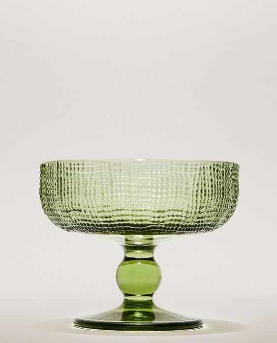 ЧАША ДЛЯ ДЕСЕРТА ИЗ СТЕКЛА С РЕЛЬЕФНЫМ УЗОРОМ