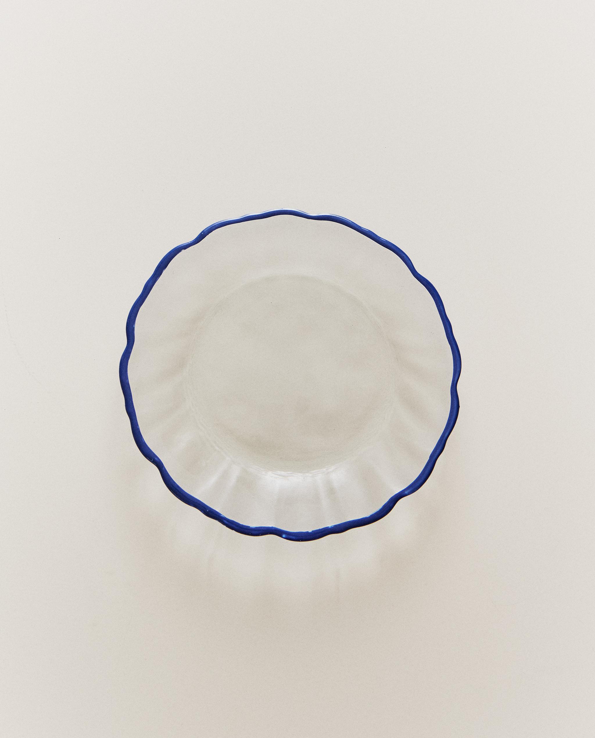 GLASS DINNER SET WITH BLUE RIM product thumbnail 10