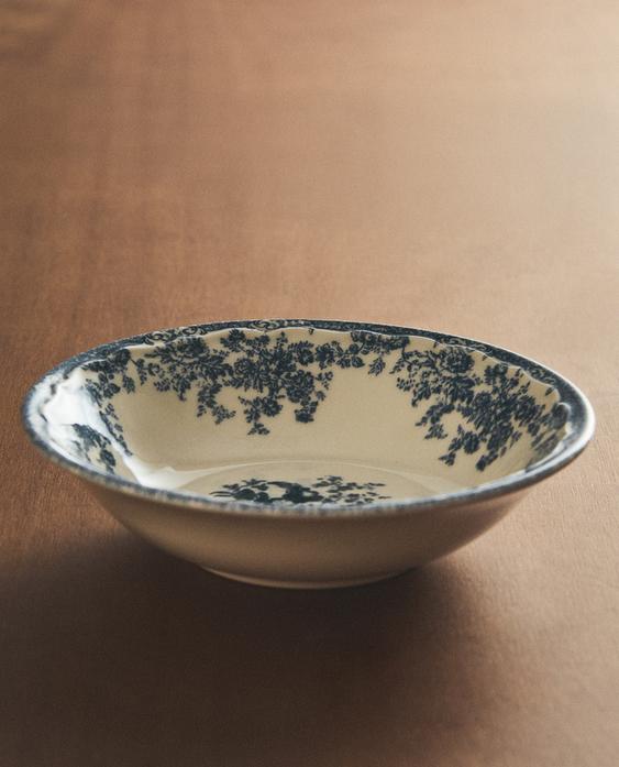 FLORAL EARTHENWARE BOWL