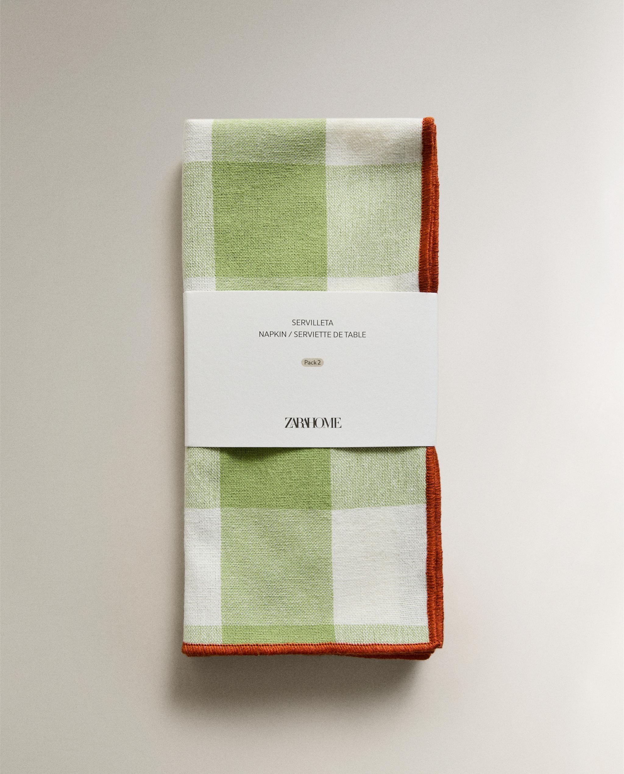 PACK OF CHECK NAPKINS WITH TOPSTITCHING (PACK OF 2) product thumbnail 7