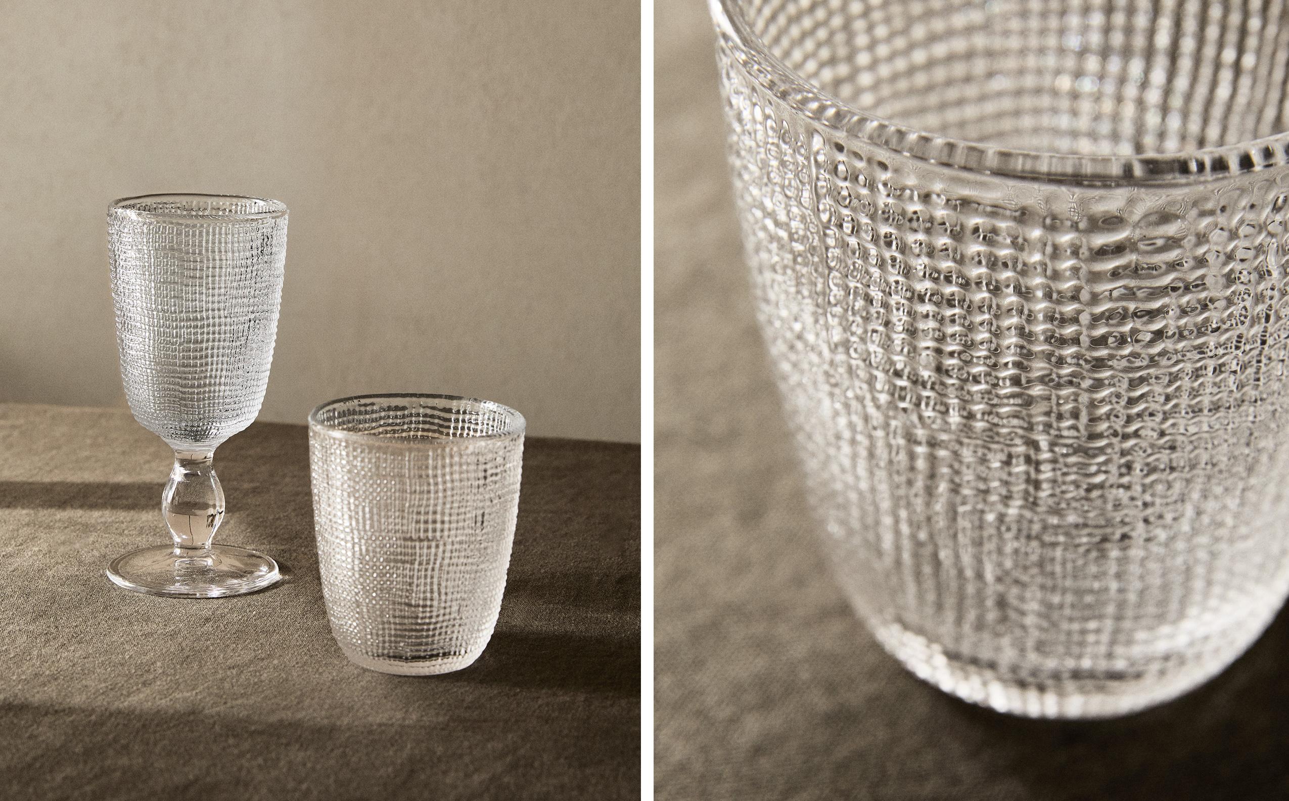 RAISED DESIGN GLASSWARE SET