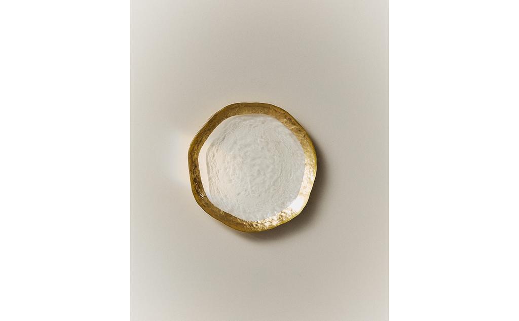 GLASS SIDE PLATE WITH RIM