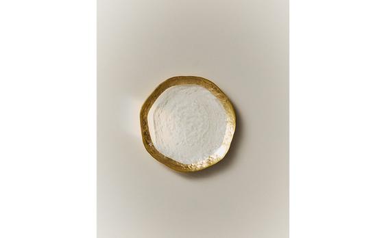 GLASS SIDE PLATE WITH RIM