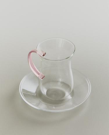 BOROSILICATE TUMBLER AND SAUCER