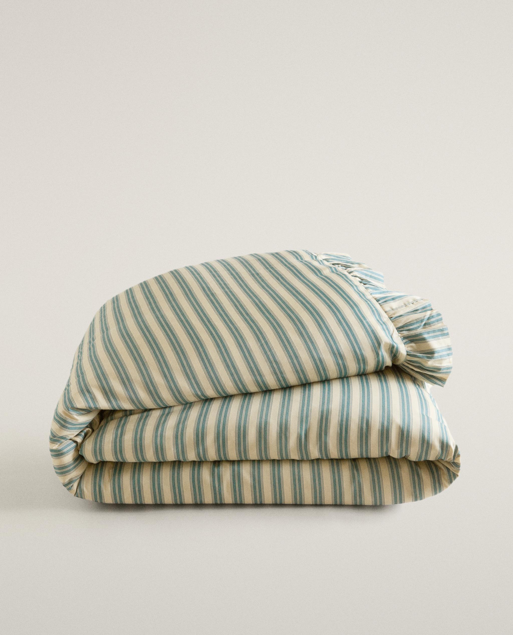 STRIPED DUVET COVER WITH RUFFLE TRIM | KATHARINE POLE product thumbnail 10