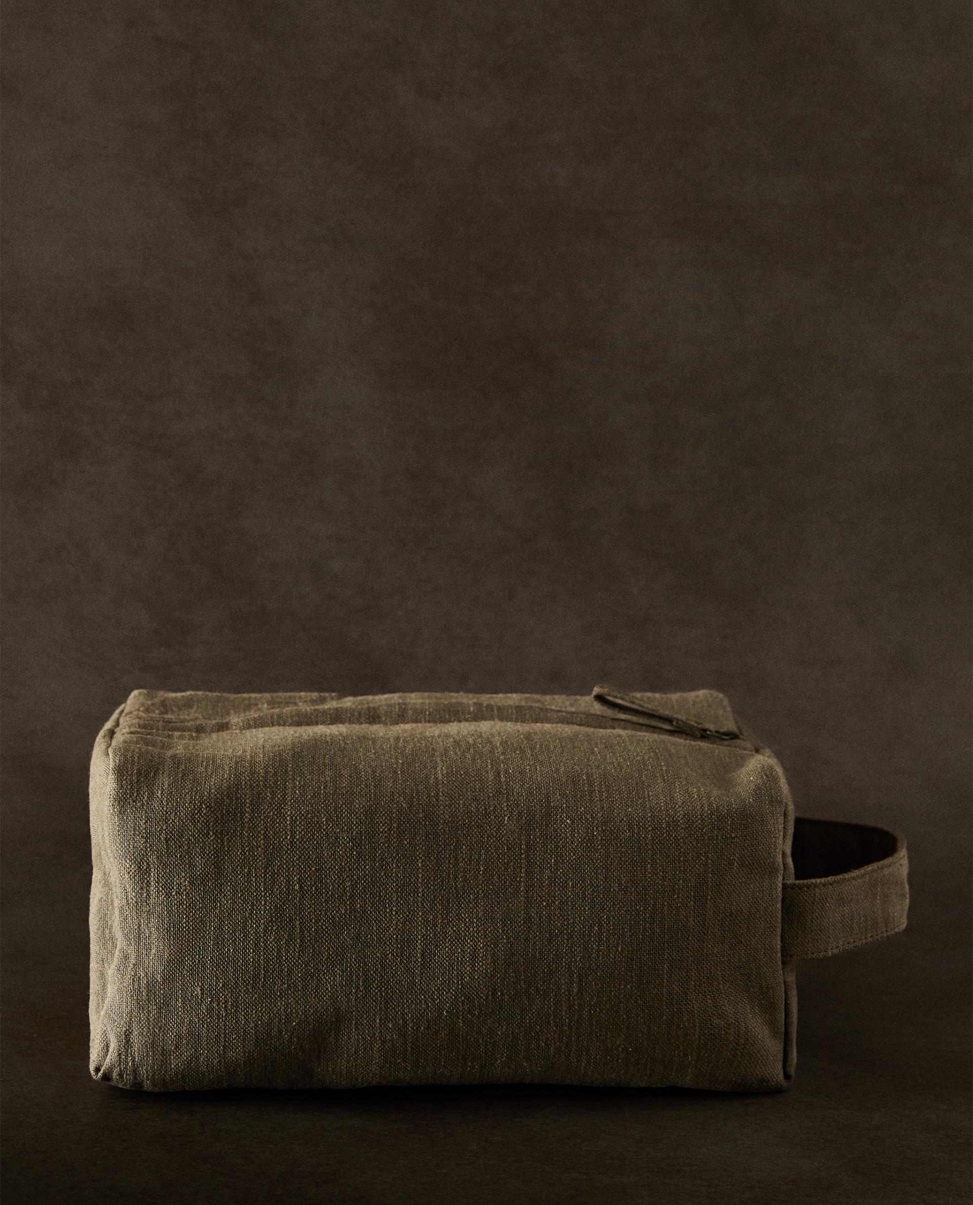 MEDIUM LINEN TOILETRY BAG