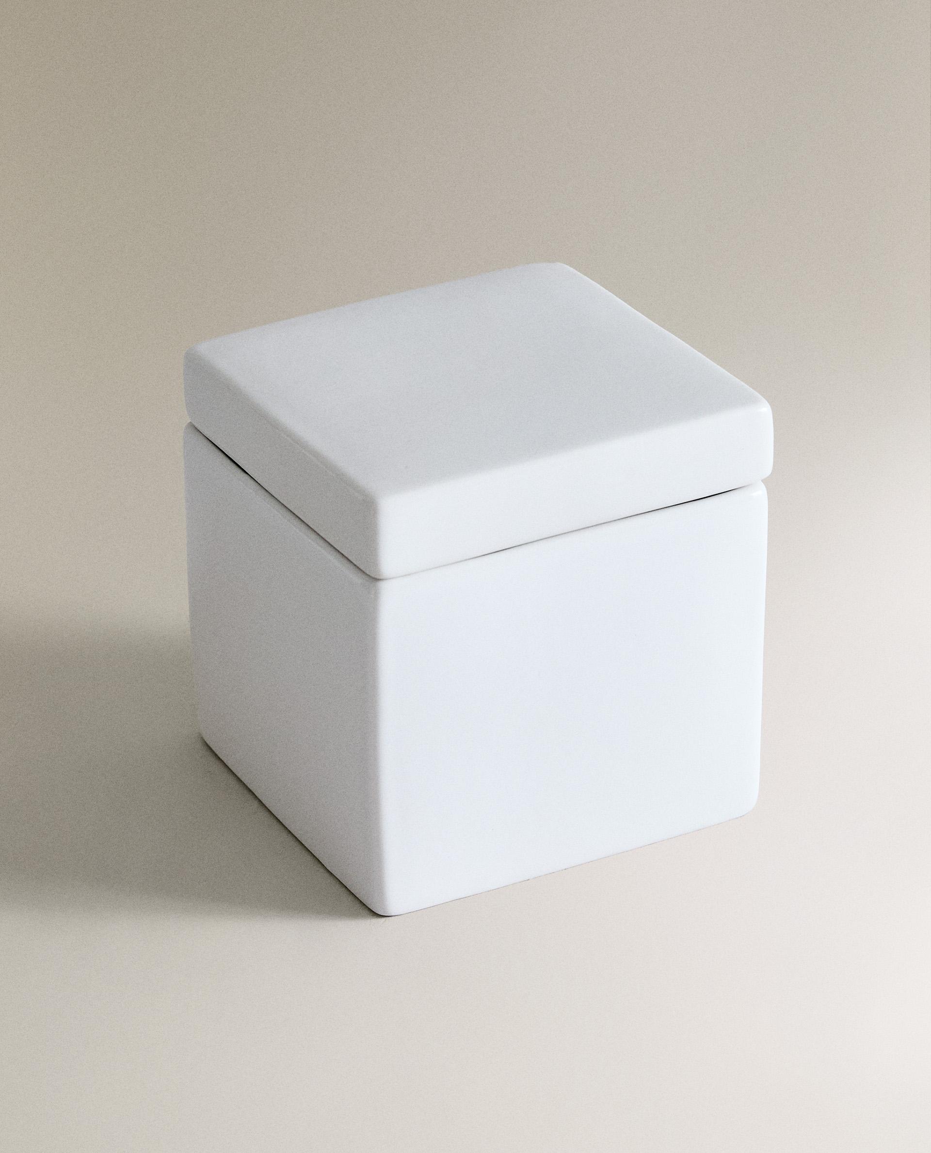 WHITE EARTHENWARE BATHROOM ORGANISER JAR product thumbnail 2