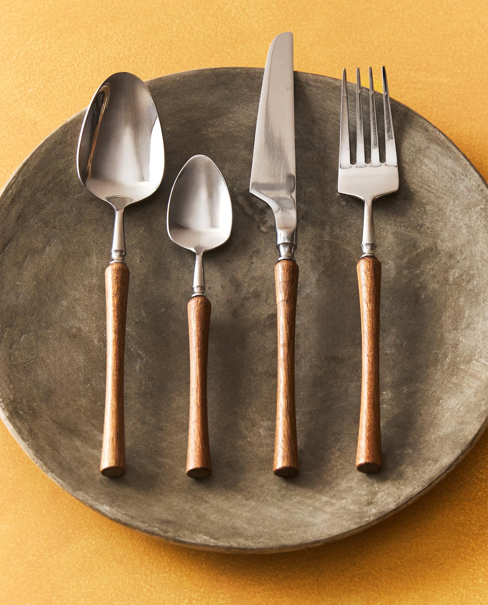 【最安値挑戦】 Zara | SET FLATWARE WOODEN 4-PIECE Home America of States United カトラリー(スプーン等)