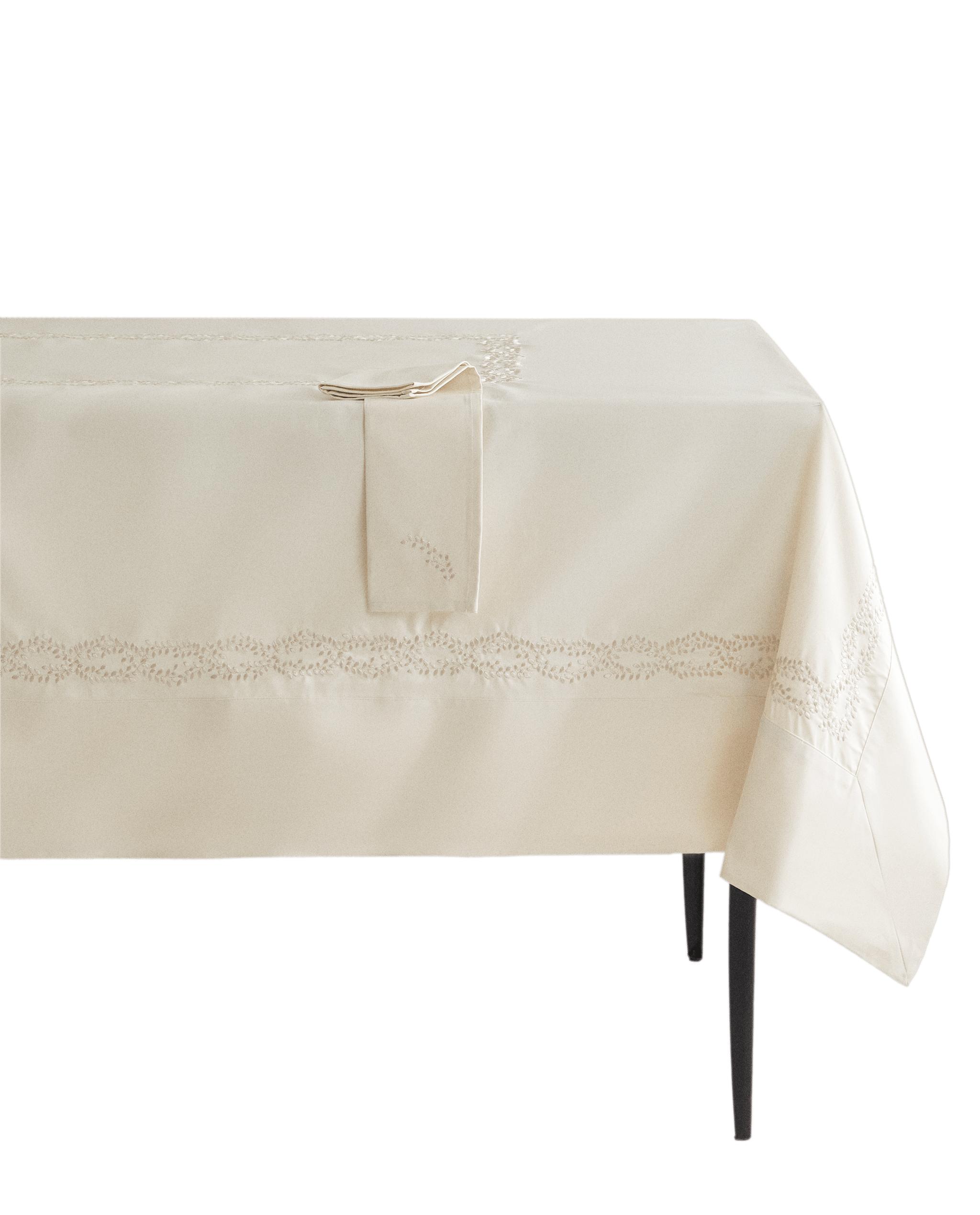 PLANT EMBROIDERED SATIN TABLECLOTH product thumbnail 7