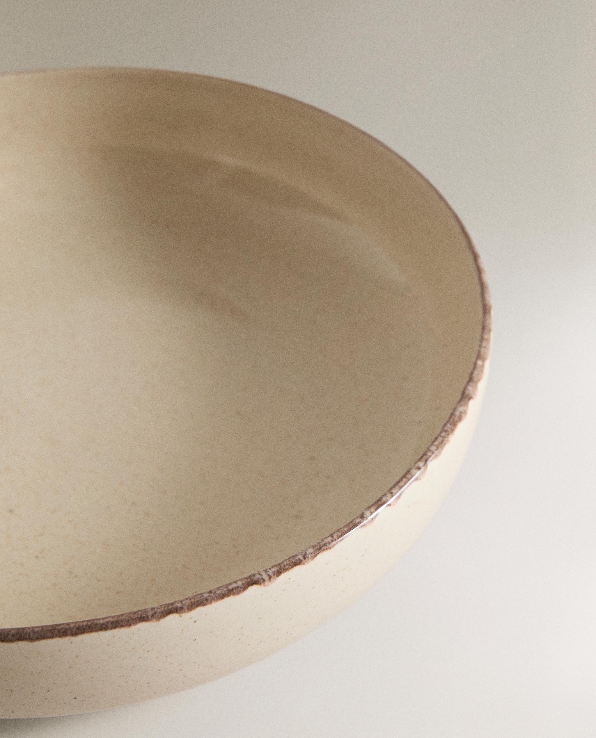 STONEWARE SOUP PLATE WITH ANTIQUE FINISH RIM product thumbnail 6