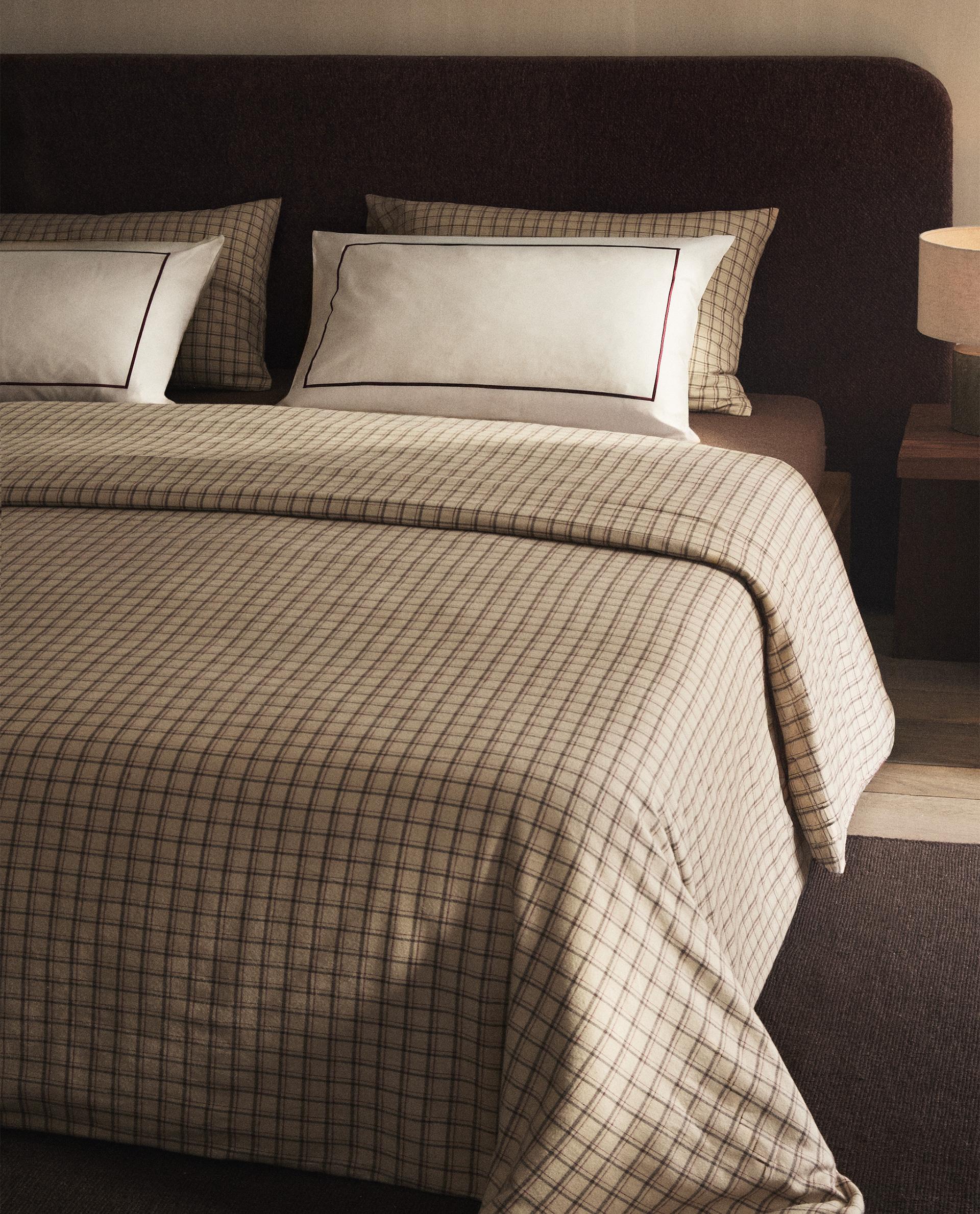 HOUSSE DE COUETTE FLANELLE CARREAUX