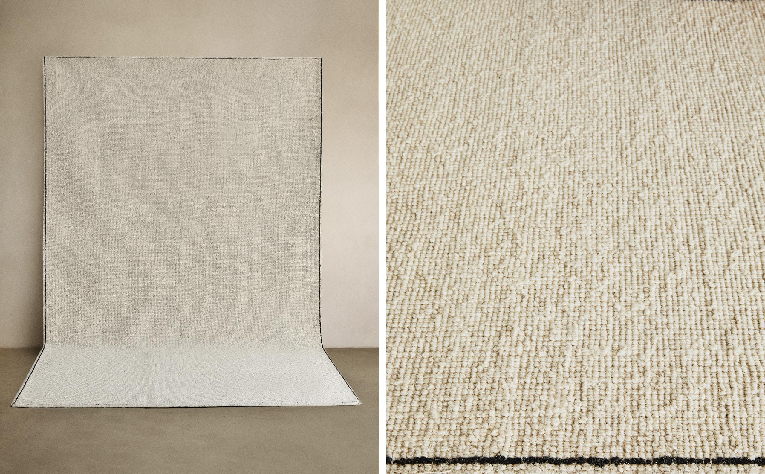 RECTANGULAR BOUCLÉ WOOL RUG