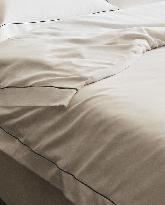 SATEEN DUVET COVER WITH TRIM SATEEN DUVET COVER WITH TRIM