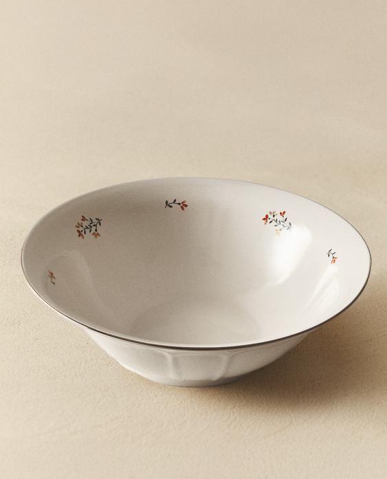 FLORAL PORCELAIN SALAD BOWL FLORAL PORCELAIN SALAD BOWL