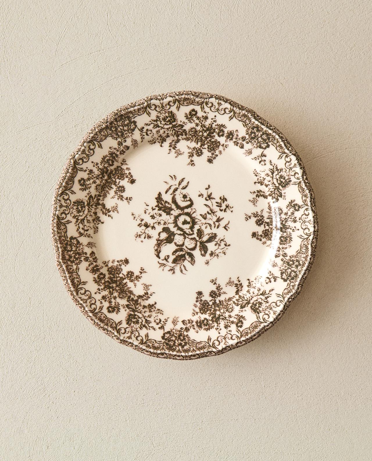 ASSIETTE PLATE FAÏENCE IMPRIMÉ FLEURS | Zara Home France