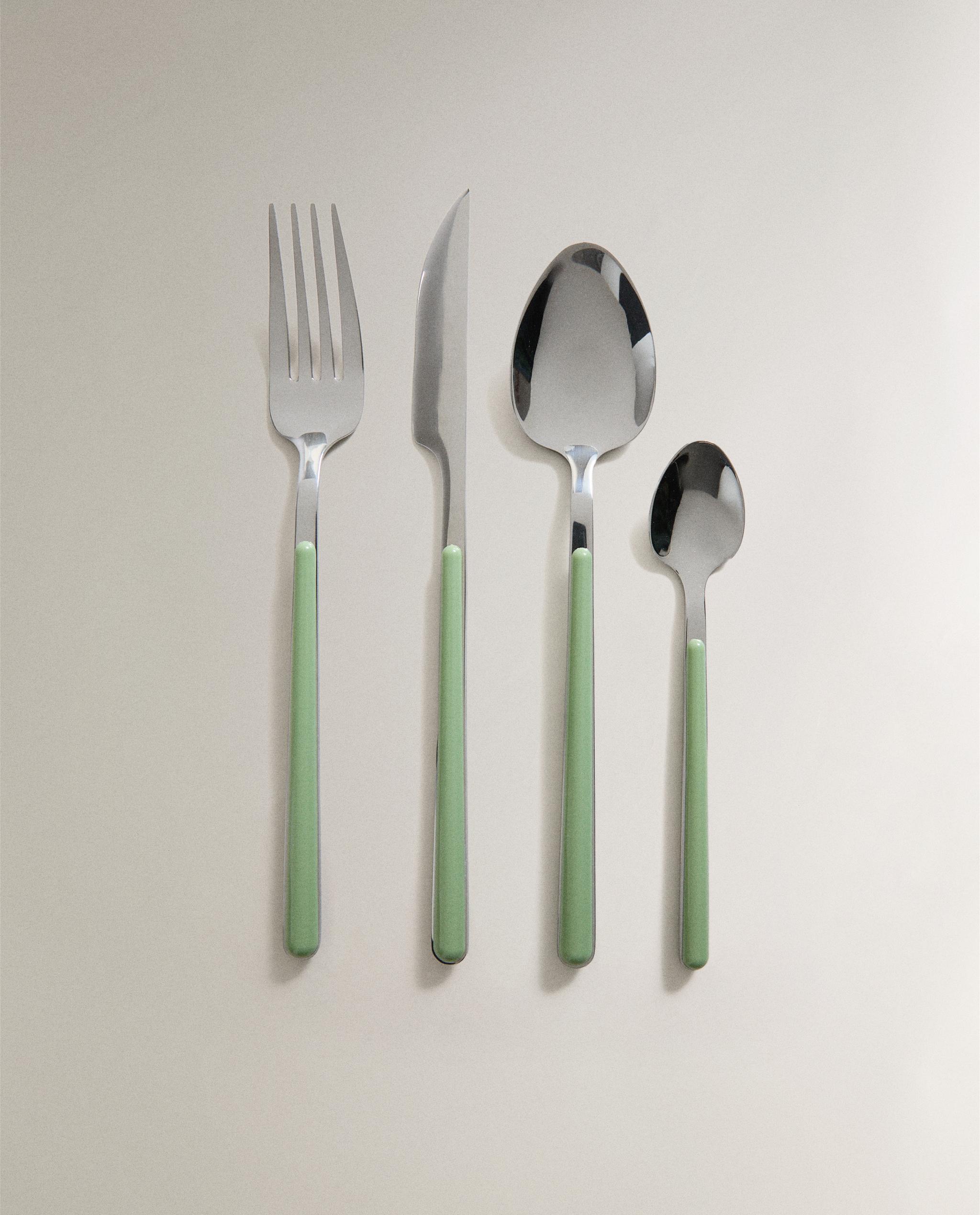 CUTLERY SET WITH GREEN HANDLE (SET OF 4) product thumbnail 3