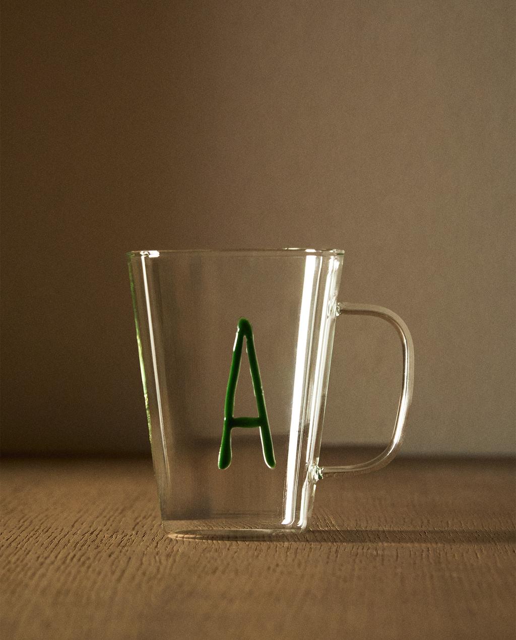 BOROSILICATE MUGS WITH LETTER DETAIL