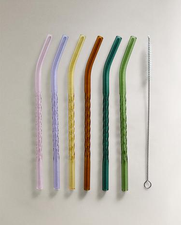 PACK OF COLOURED BOROSILICATE STRAWS (PACK OF 6)