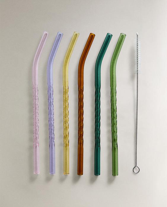 طقم ماصات ملونة من زجاج البوروسيليكات (طقم 6 قطع) طقم ماصات ملونة من زجاج البوروسيليكات (طقم 6 قطع)