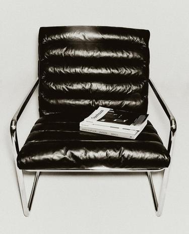 POLTRONA PELLE E ACCIAIO INOSSIDABILE