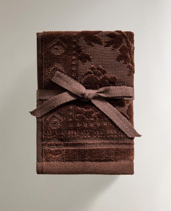 FLORAL JACQUARD FACE TOWEL (PACK OF 3)