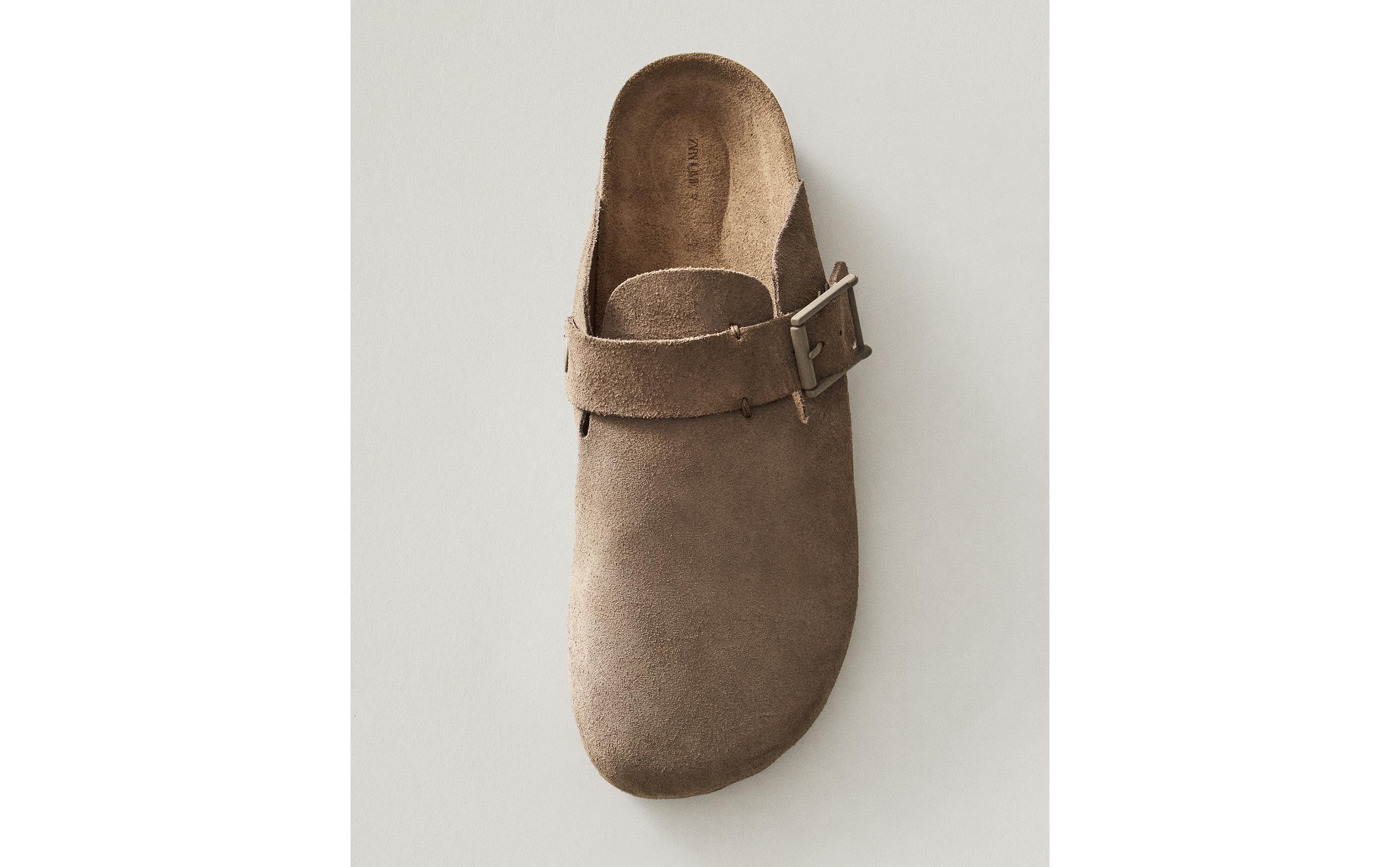 LEATHER CLOGS WITH BUCKLE AND TOPSTITCHING DETAIL product thumbnail 9